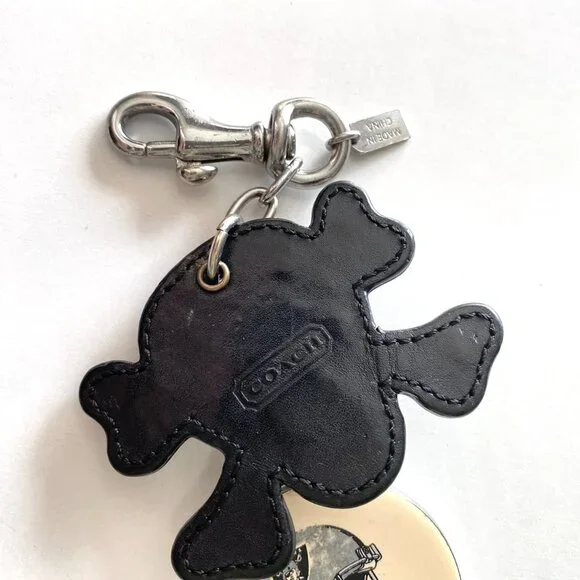 Coach Leather Skull & Crossbones Keyfob Bag Charm & Las Vegas Raiders Crownmark - Picture 7 of 7